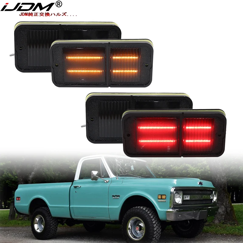 

For Chevrolet & GMC C/K Trucks & Suburban Front/Rear Bumper Side Marker Light Assembly Driving Lights/Parking Lights 1968-1972