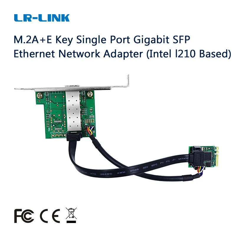 LR-LINK 2212PF-SFP M.2 A+E Key Network Card 1000Mbps Single-port Gigabit SFP Ethernet Network Adapter Based on Intel I210 Chip