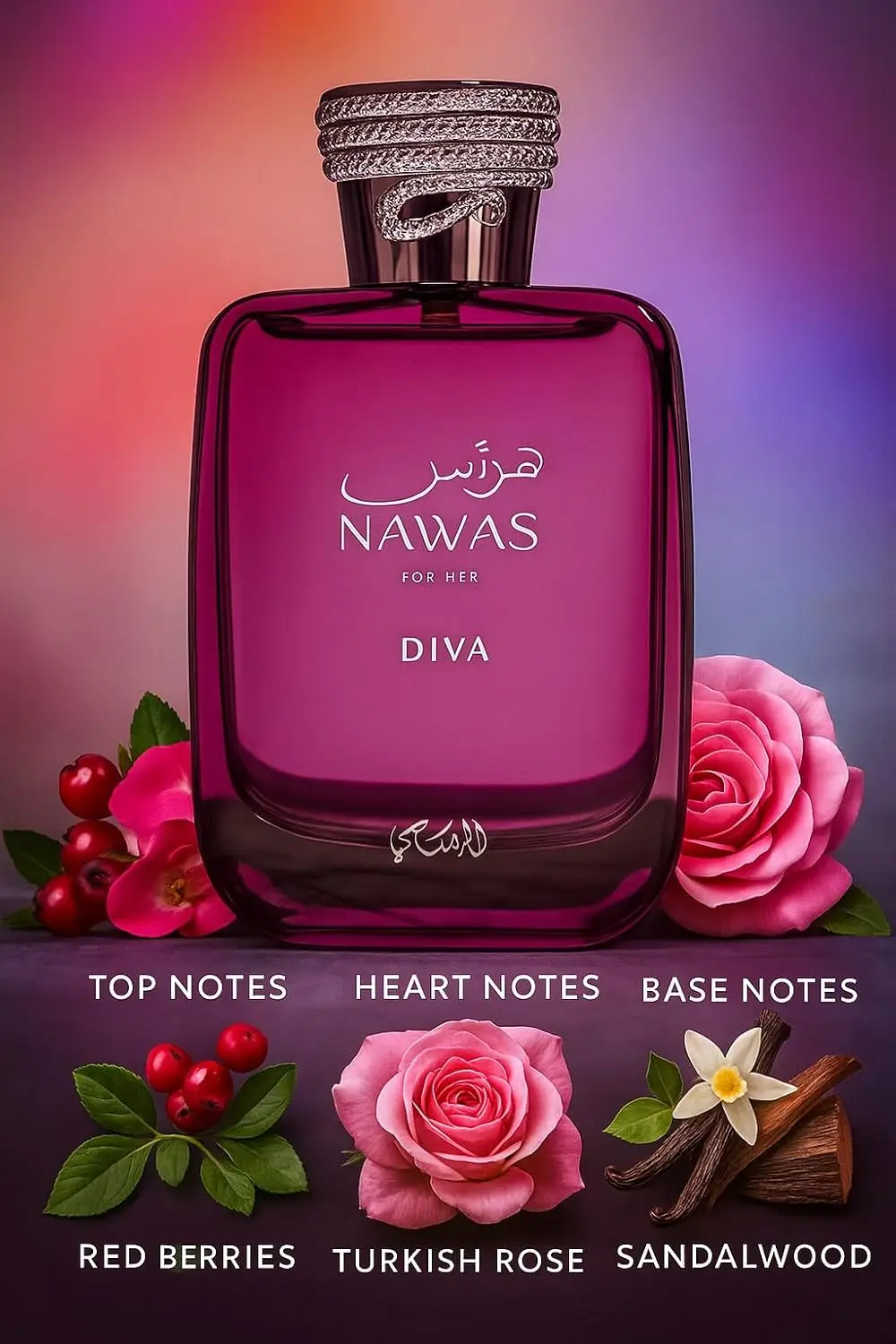 RASASI Hawas Diva Eau de Parfum للنساء 3.38 Fl Oz اختيار هدية مثالي، (عيد الحب، عيد الهالوين، عيد الميلاد، عيد الميلاد) هدايا