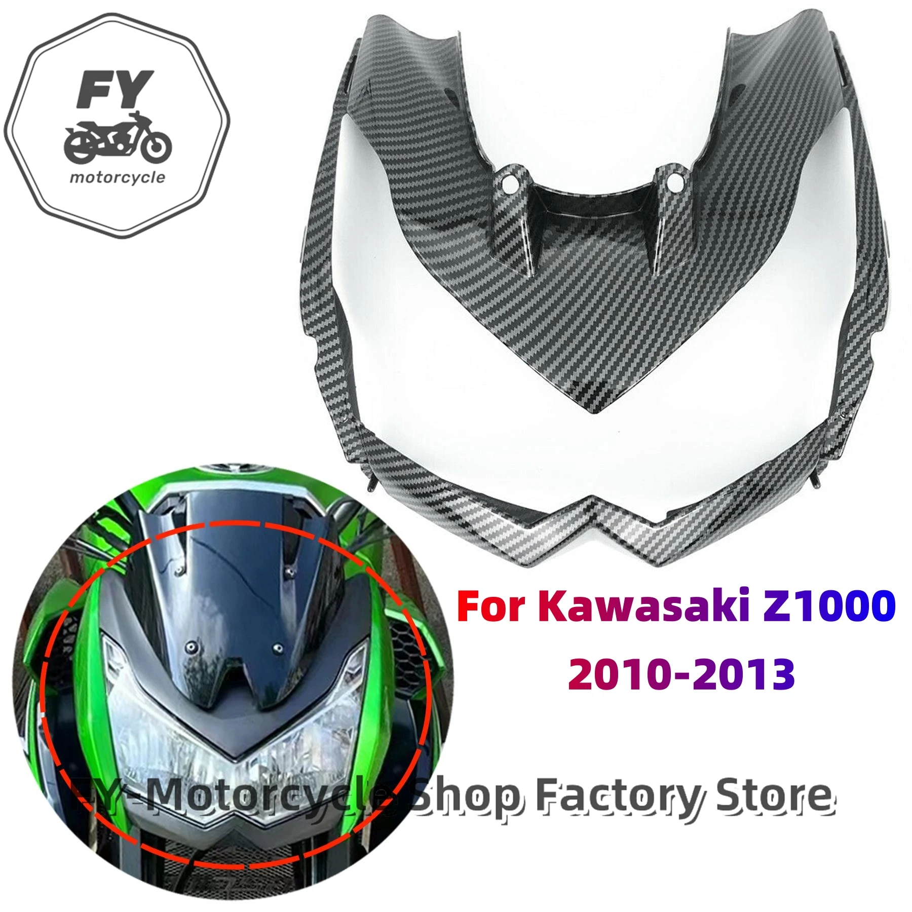 

Front Upper Fairing Headlight Cowl Nose Side Panlel For Kawasaki Ninja Z1000 2010 2011 2012 2013