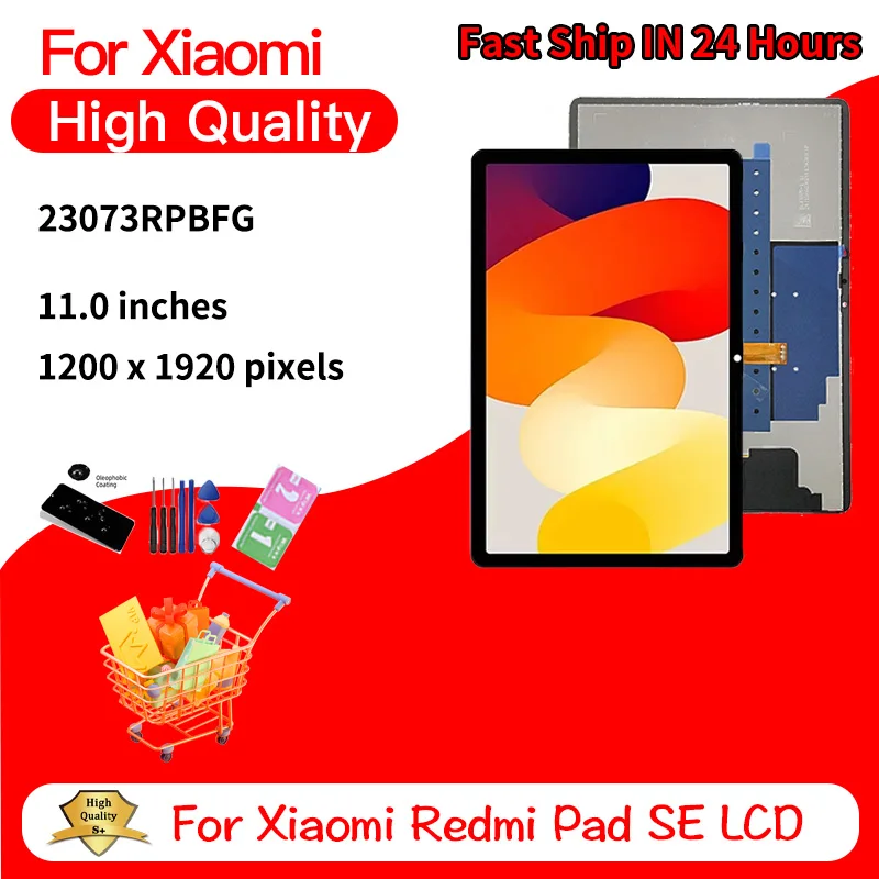 

11,0 "протестированный для Redmi PAD 2, дисплей 2-го поколения для Xiaomi Redmi Pad SE 23073RPBFG, ЖК-дисплей, дигитайзер сенсорного экрана в сборе