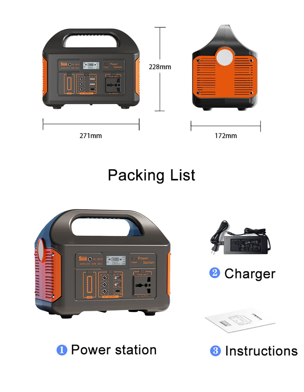 Gaiaray 500 W tragbares Kraftwerk 460 Wh LiFePO4 Solargenerator 220 V Ladestation USV-Kraftwerk für Camping-Notfälle – Detail 19