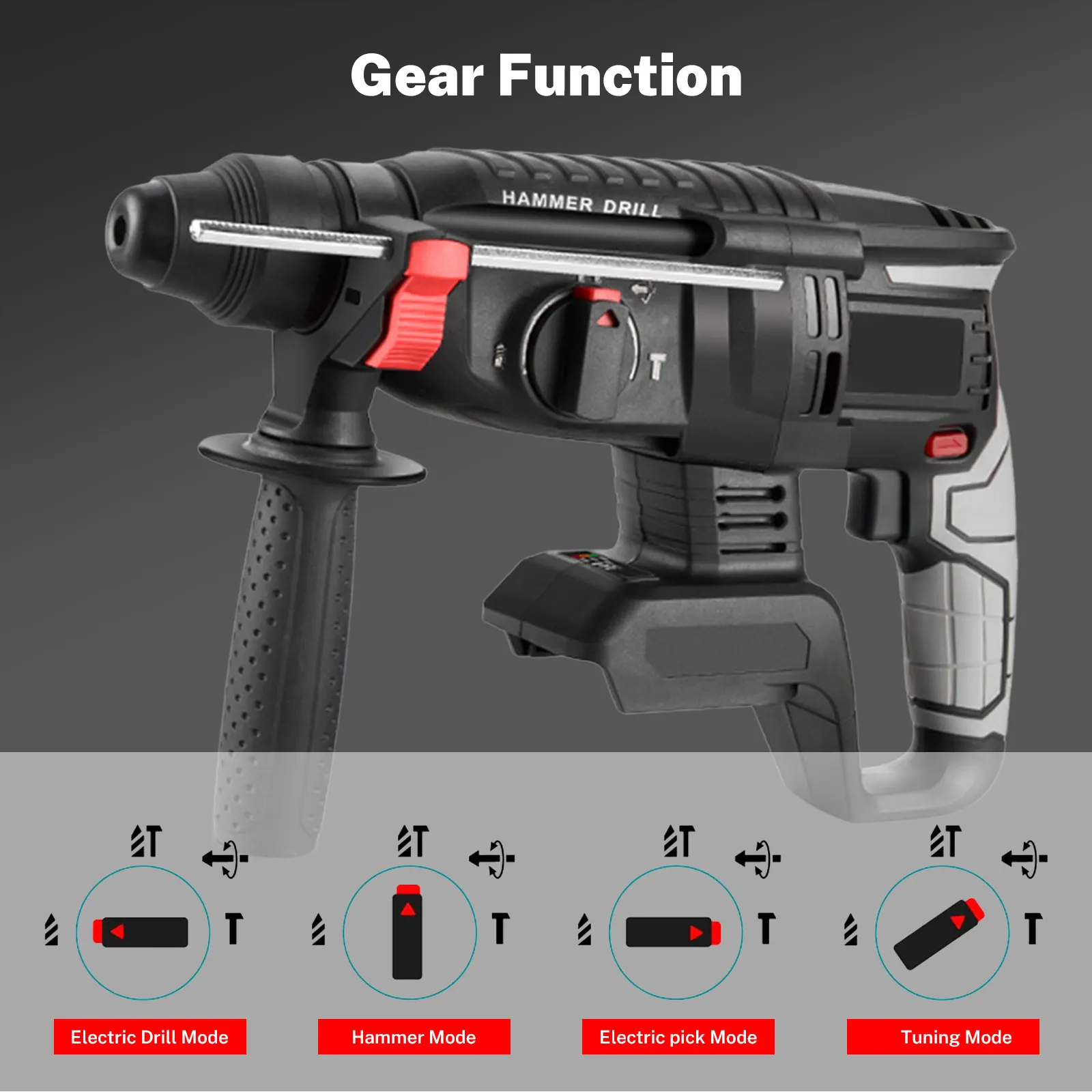1680 W Bürstenlosen Elektrische Hammer Cordless Multi-funktion Bohren Schlagbohrmaschine Dreh Power Tool Für 21 V 18 V batterie – Detail 4
