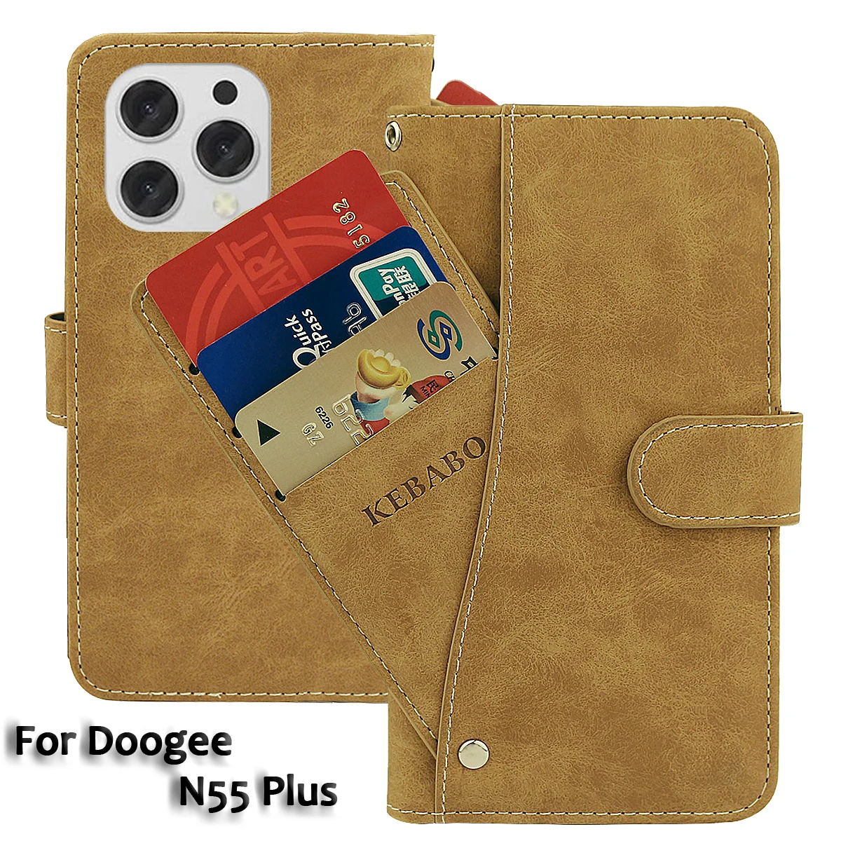Vintage Leather Wallet Doogee S40 S41 S41T N50 N55 Plus Max Pro Case Flip Dedicated Card Slots Cover Phone Protective Cases Bags