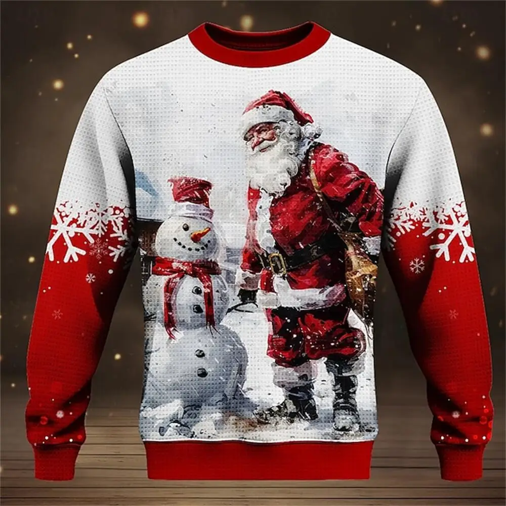 

Ugly Christmas Sweater Men's Sweater Snowman Pullover Jumper New Years Eve Daily Vacation Long Sleeve Crewneck Fall Winter 2025