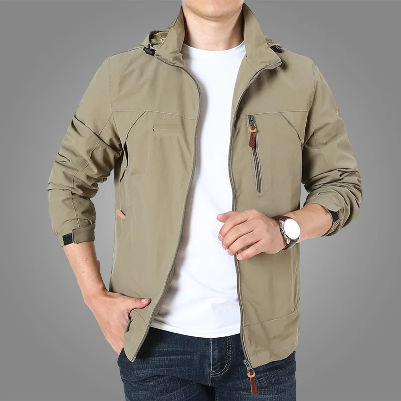 

2022 Men's Fashion Jacket Coat Loose Quick Dry Bomber Jacket Plus Size Casual Sports Outdoor Coat Windbreaker Comfortable Blouse