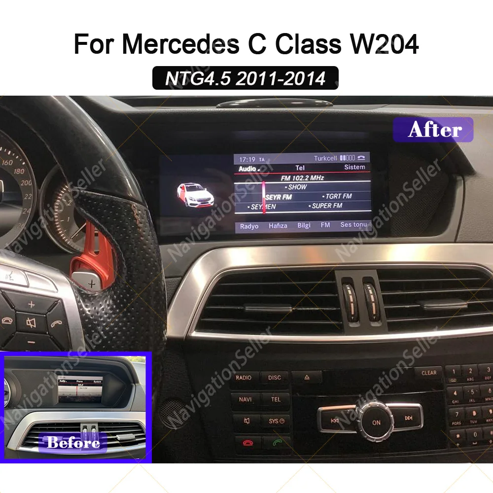 

Android 14 For Mercedes Benz C Class W204 S204 2011-2014 Android Auto Carplay Radio Stereo Receiver Multimedia Screen Head Unit