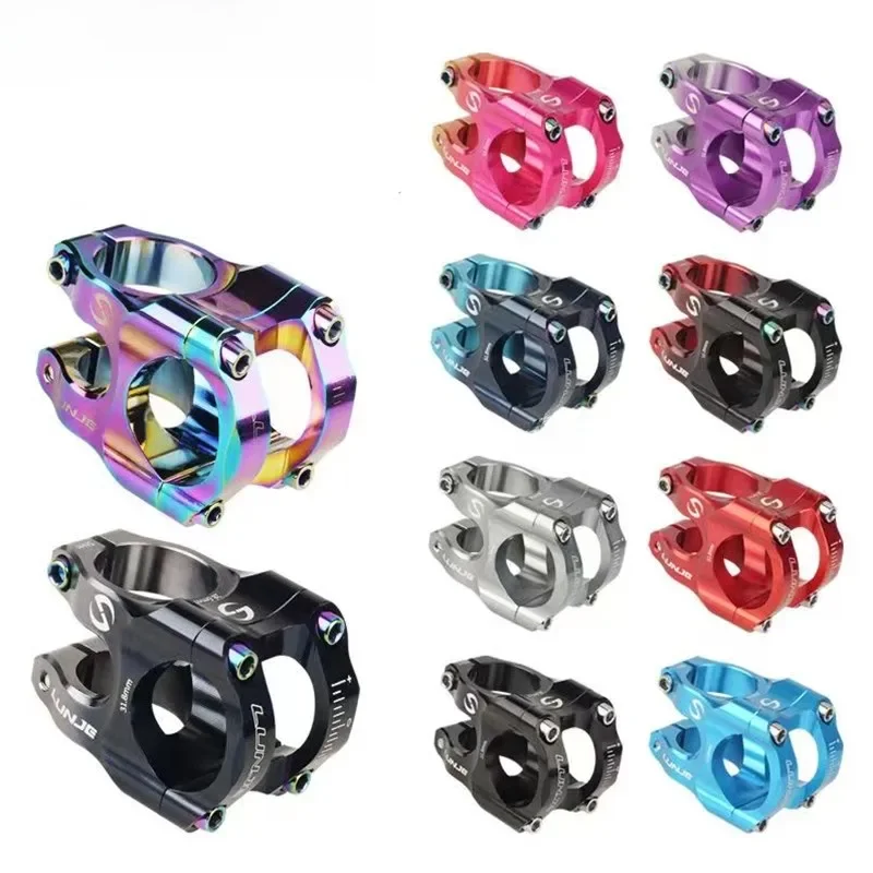 AliExpress LUNJE MTB Road Bike Stem CNC Mountain Bicycle Bridge 31 8 Short Road Bike Power High Strength Climbing Riser 45mm Mtb Power