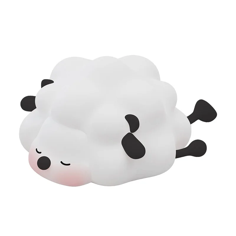 LED Cute Sheep Night Light USB lampada da notte in Silicone USB ricaricabile Mood Light sensore tattile luce notturna per la decorazione della camera da letto dei bambini