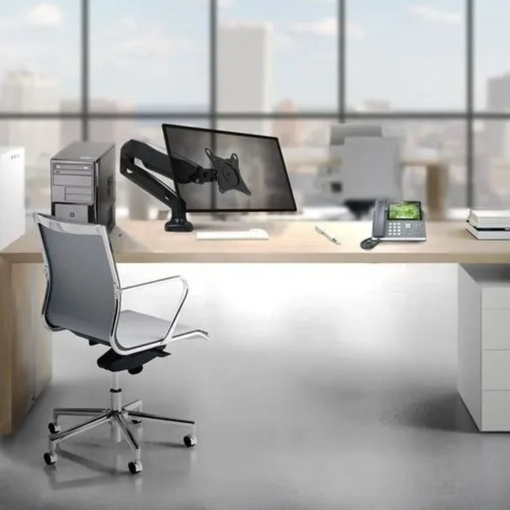 Suporte Articulado Monitor 17 a 30 Polegadas VESA Pistão a Gás F90 Mesa Escritório Ajustável Ergonômico Resistente
