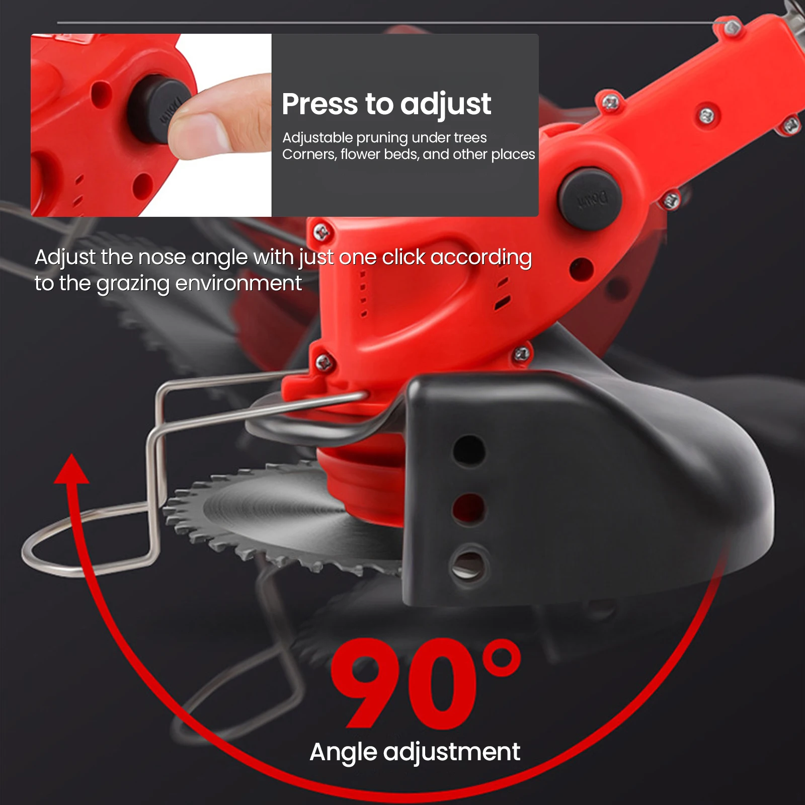 850W/650W Elektrischer Kabelloser Rasentrimmer 18000RPM Handgehaltener Unkrautentferner mit Verstellbarem Behälter Gartenwerkzeug mit 2 Stück 21V Akkus – Detail 6