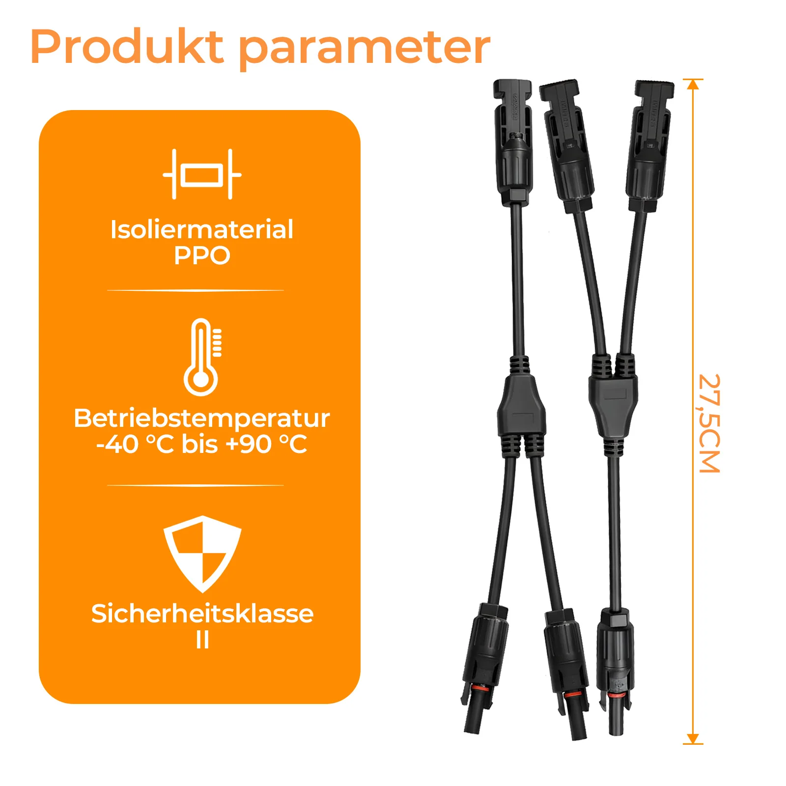 1-2/3/4 Mc4 Y-type fotovoltaïsche connector 30A 1000V DC IP67 waterdicht TUV CE gecertificeerd voor parallelle aansluiting van 1,5-6mm² zonnepanelen