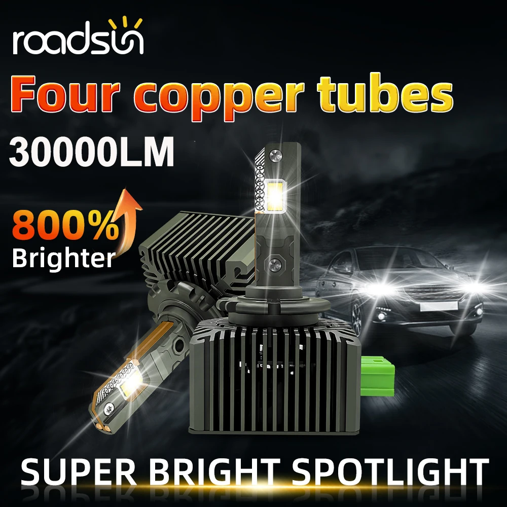 D1S D2S D3S D4S D5S LED Headlight Bulbs 6000K High Power 150W Turbo Fan 3570 CSP Plug & Play for Motor 4 Copper Tube Auto Light - view 2