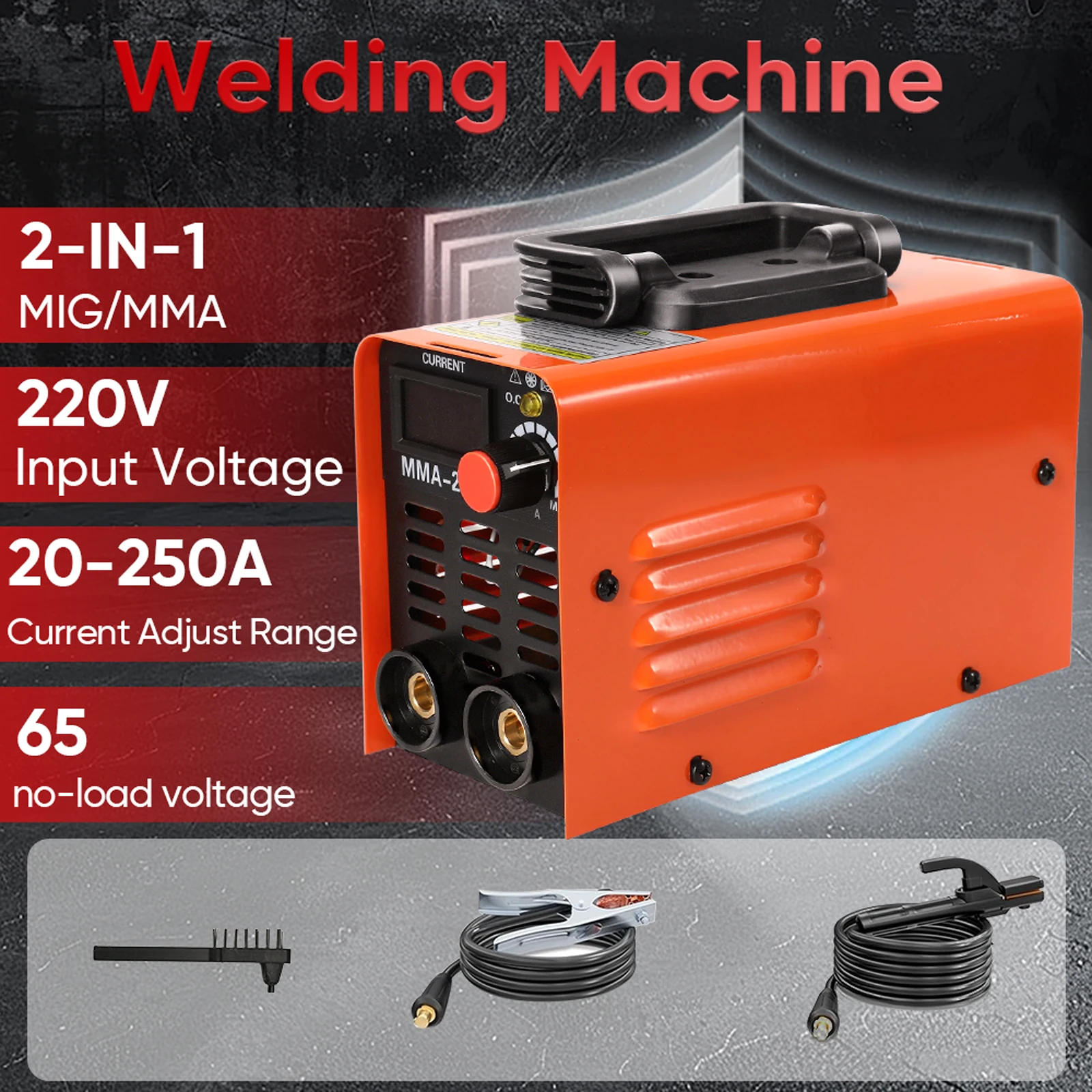 Soldadora Inversora Portátil MMA-250 220V 4KW con Pantalla Digital LED para Reparación de Automóviles y Trabajos de Soldadura DIY