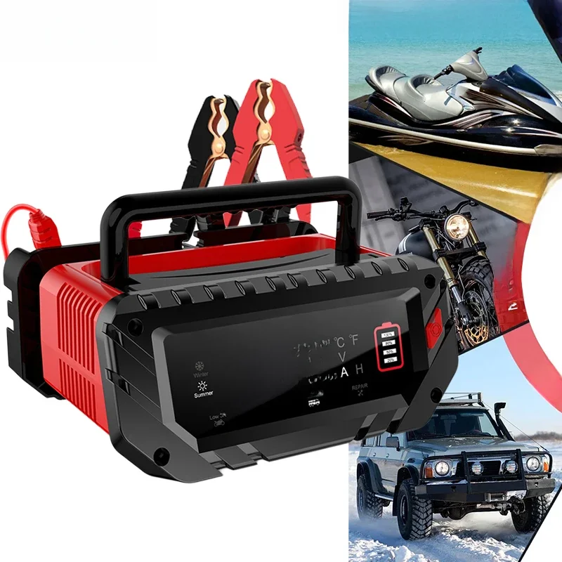 EAFC 30A W pełni automatyczna inteligentna ładowarka samochodowa 12V/24V Pulse Repair do ładowarek akumulatorów litowo-ołowiowych SLA Gel LiFePo4 — zdjęcie 2