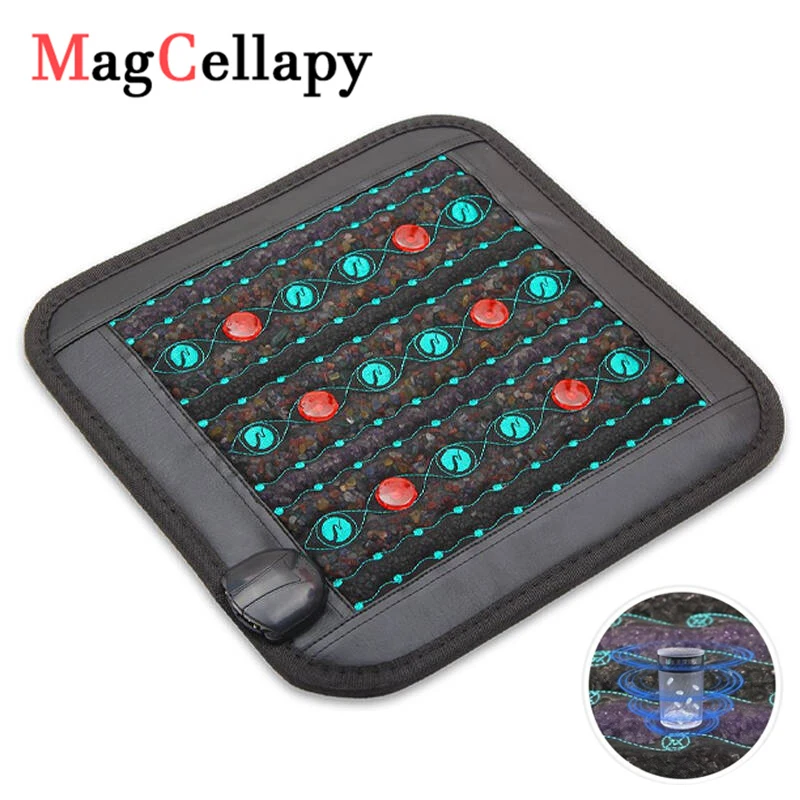 

PEMF Photon Energy Massage Cushion Natural Jade Infrared Treatment Pad 45x45cm Negative Ion Pad TENS For Relieve Body Pain Relax