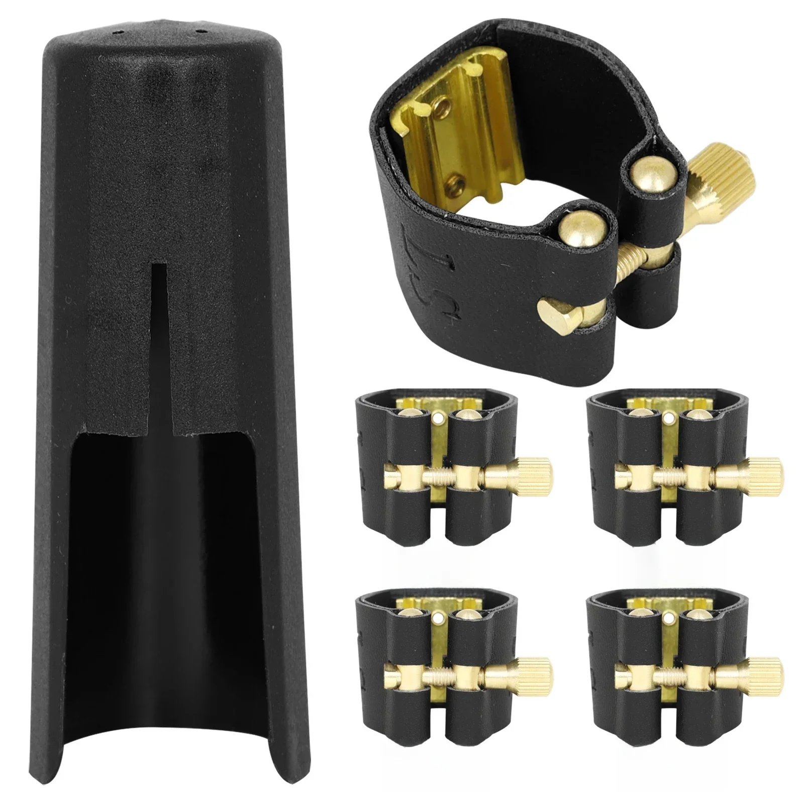 Ligature et capuchon d'embouchure de Saxophone, Clip de fixation en cuir pour embout de clarinette, accessoires pour Saxophone Alto Soprano Tenor