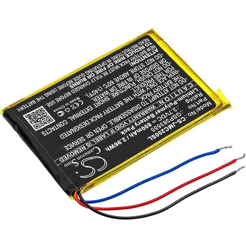 Replacement Battery for JBL  Clip 2, Clip 2 AN, CLIP2BLKAM, CS056US, P04405201 GSP383555 3.7V/mA