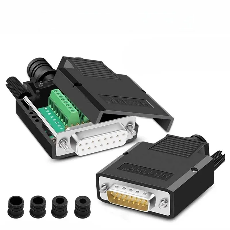 Connecteur DB9 DB15 DB25 9 15 25 broches mâle femelle connecteur de dérivation sans soudure COM RS232 Port série adaptateur de prise de Terminal D-SUB