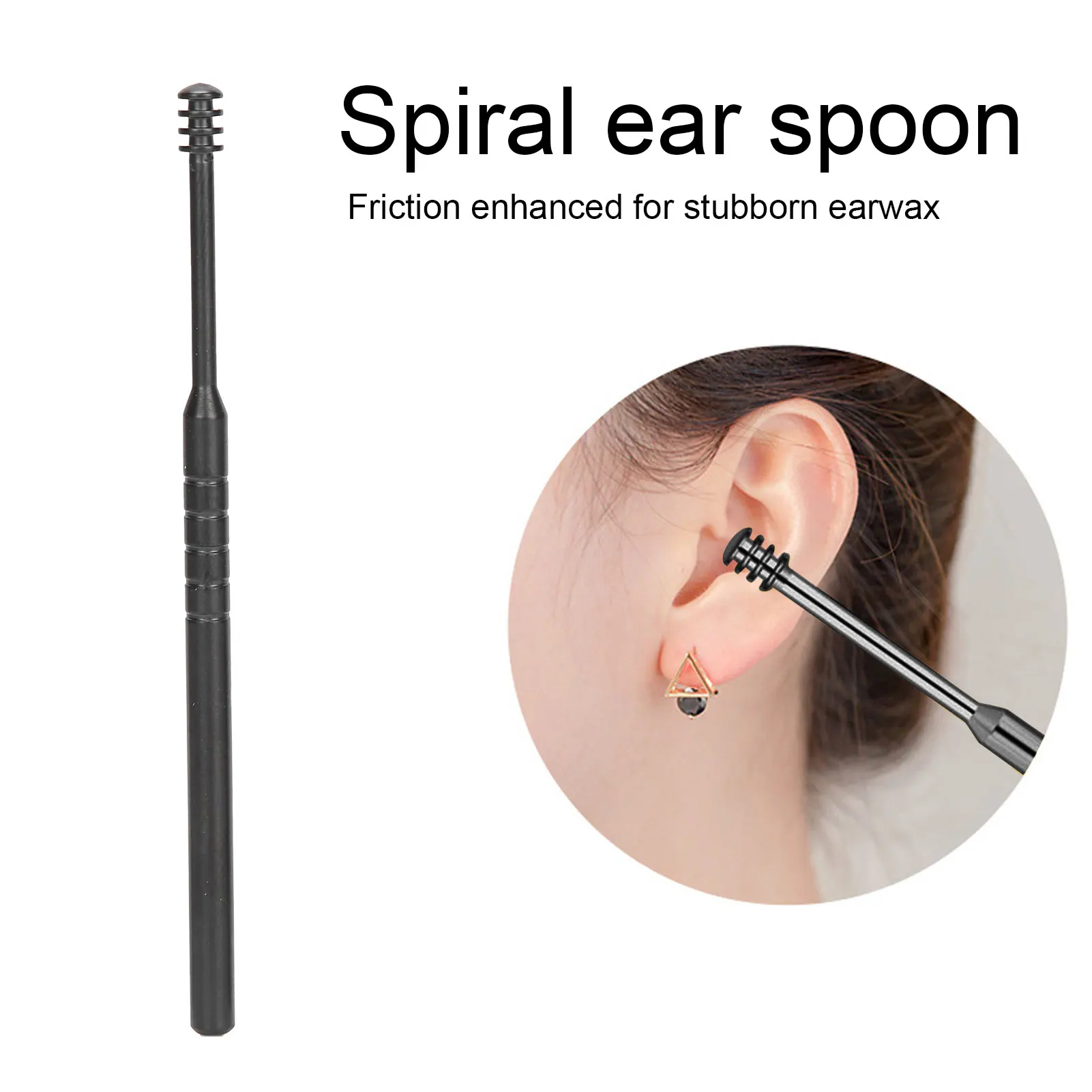 Soft Silicone Earwax Remover Portable Ear Cheaner Stainless Steel 2 Head Ear Picks Earwax Curette Remover