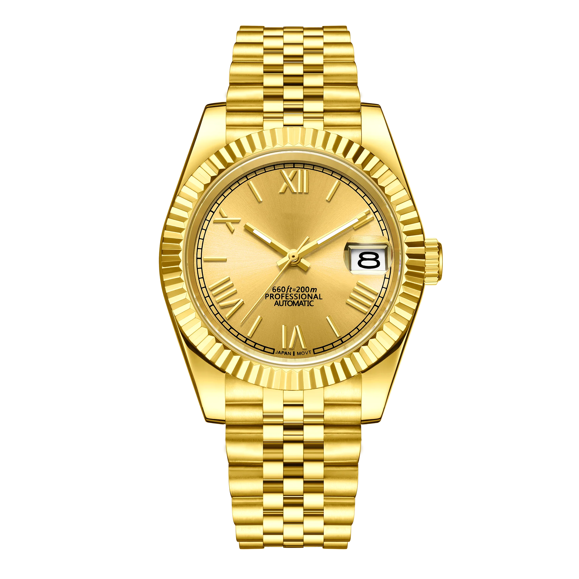 

Men's 28.5mm Dial Fashion Automatic Movement Watch with Customizable Logo Roman Numerals NH35 Mechanical Watch