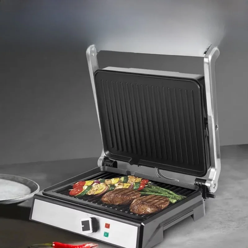 PBOBP Steak Machine Sandwich Panini Electromechanical Frying Pan Breakfast Machine Barbecue Sausage Machine Grill Oven