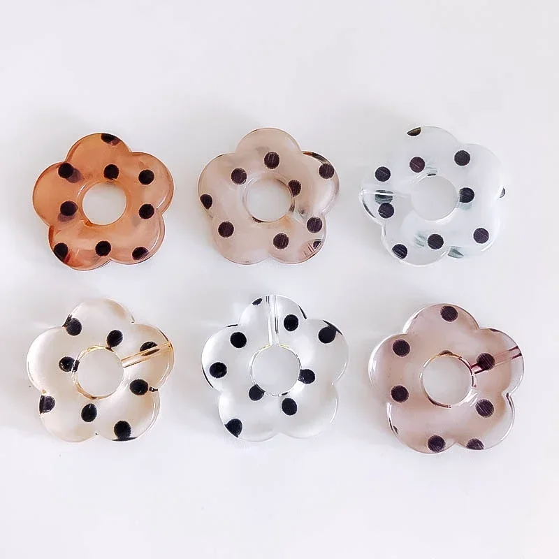 Żywica akrylowa plastikowy przezroczysty kwiat śliwy wisiorek z koralików bransoletka akcesoria do kolczyków materiały do tworzenia biżuterii Diy Handmade 10 sztuk — zdjęcie 2