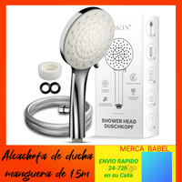 High Pressure Shower Head with 1,5m Sprayer Hose, Sprayer with 6 types of jet | Limit Switch | Chrome Handle | High Pressure Silicone Nozzle for Bath and spa