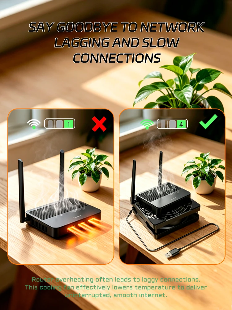 5V USB-betriebener 125mm Router-Kühlventilator mit Ein-/Aus-Schalter und Geschwindigkeitsregler für Modem, NAS, Set-Top-Box und andere Geräte zur Wärmeableitung. – Detail 7