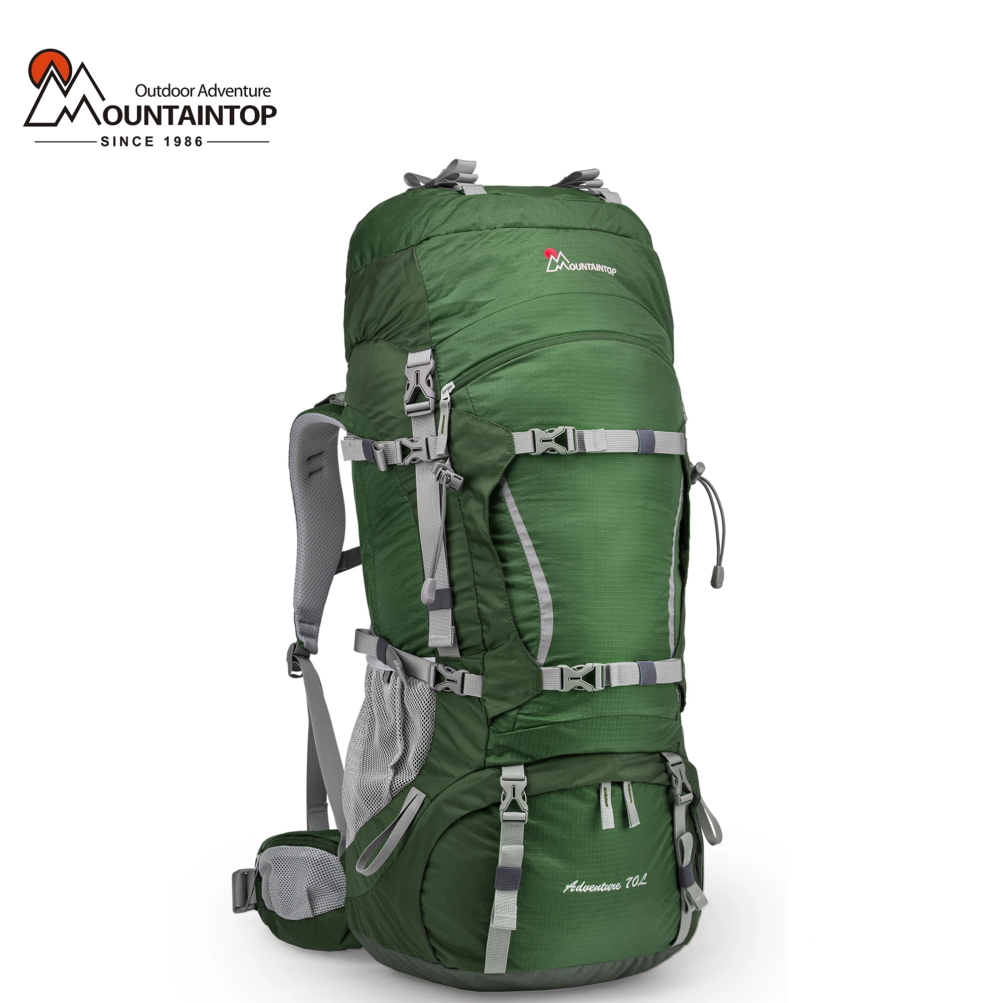 MOUNTAINTOP tas ransel untuk pria, tas Camping, tas olahraga Hiking, tas Trekking, perjalanan, dengan penutup hujan, tas ransel bingkai Internal untuk pria