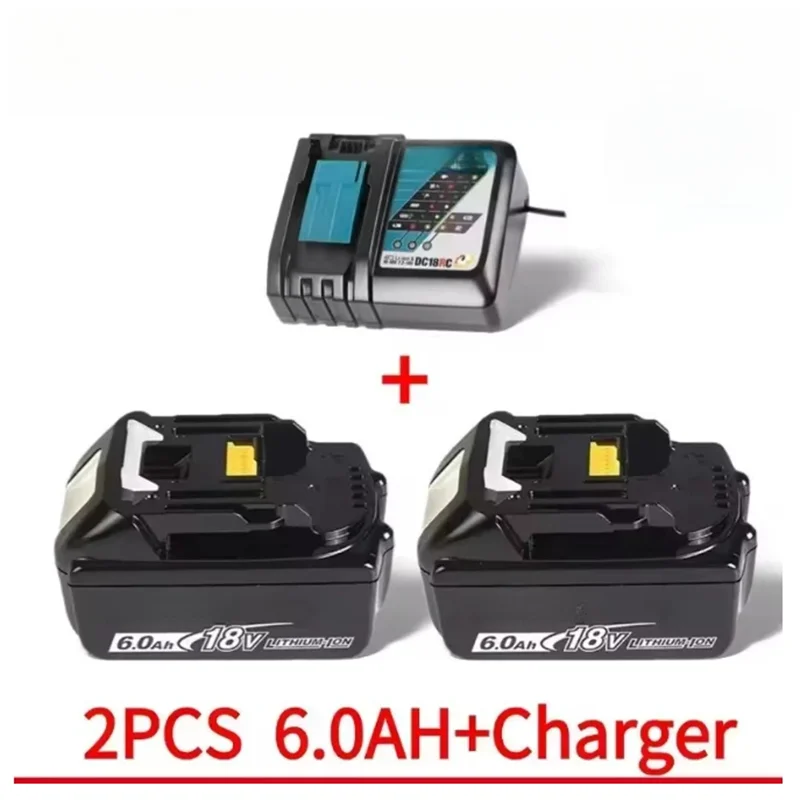 

100% Original 18V 18650 Rechargeable Lithium-Ion Battery pack Replaceable BL1850B BL1860B,18V 5ah 6ah And Charger For Makita