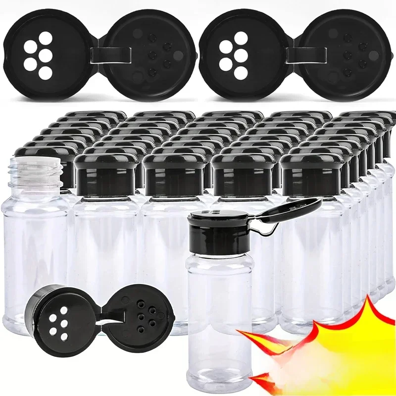 Ensemble de bouteilles d'épices vides en plastique, 20/1x, pour ranger les assaisonnement au Barbecue, sel et poivre avec capuchon à verrouillage par torsion, pots de rangement pour la cuisine à
