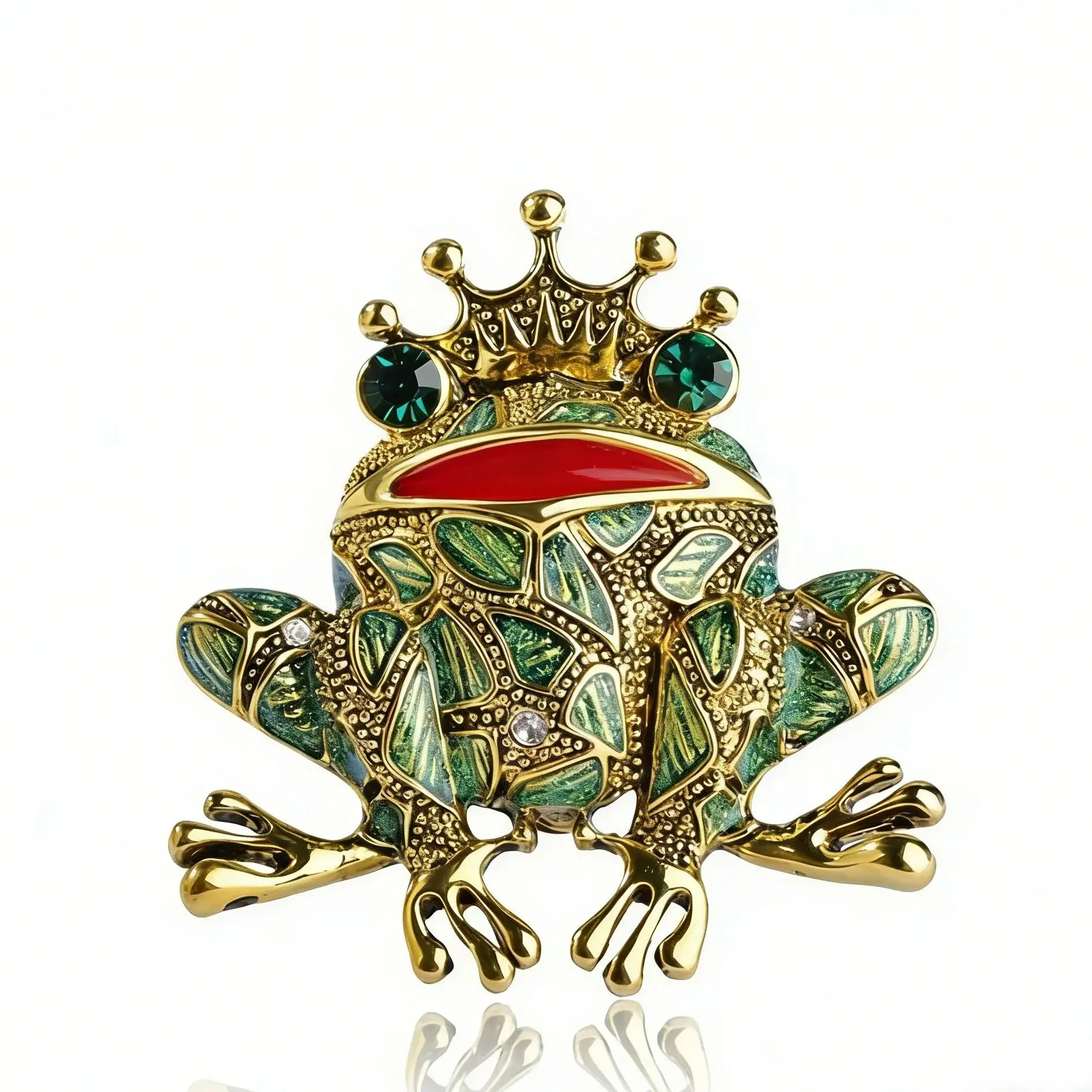 Vintage Black Frog Brooch Green Eyes Insect Toad Brooches for Men Women Kids Sweater Scarf Coat Accessories Jewelry Pins image 5