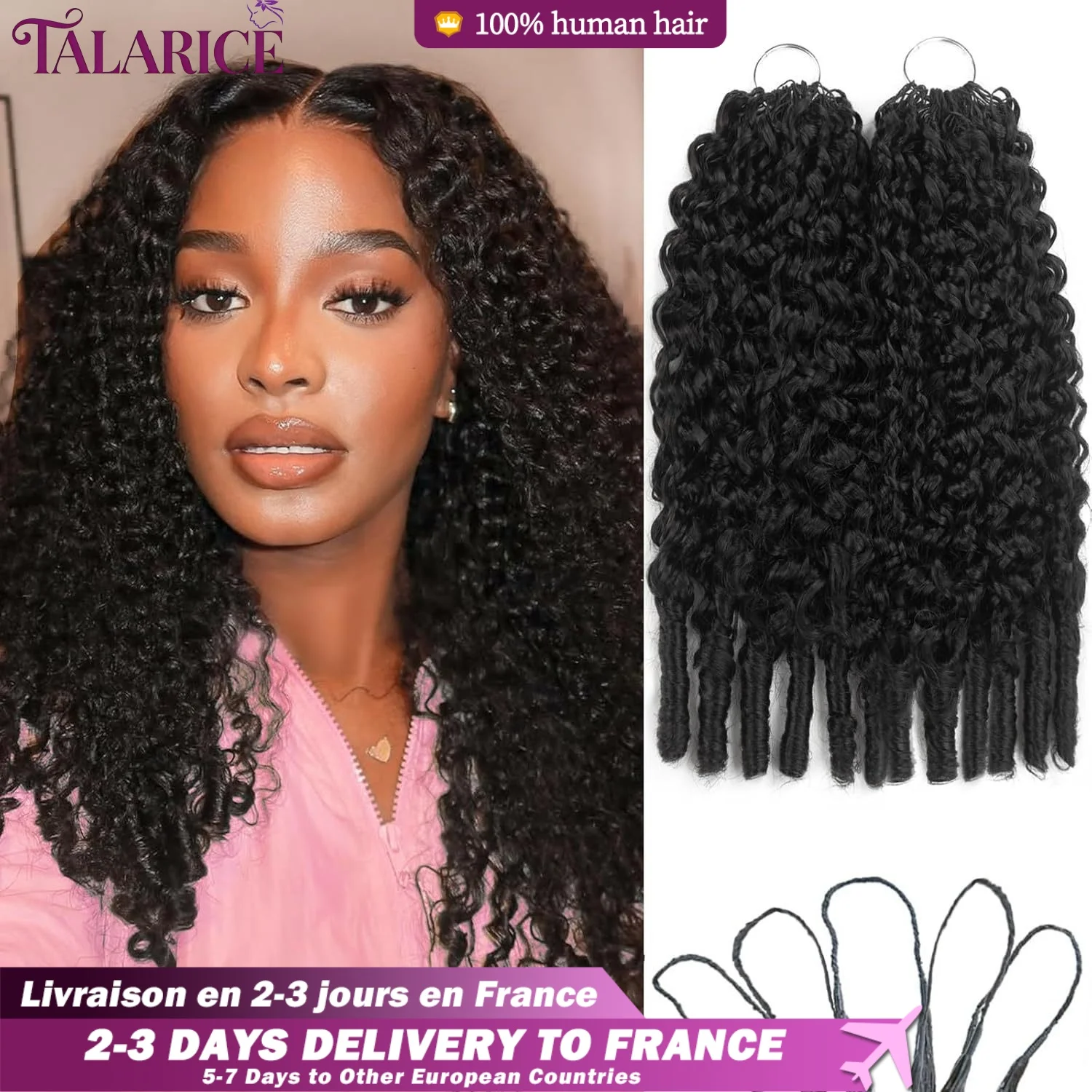 Miracle Knots Hair Extensions de cheveux humains bouclés birmanes au crochet noir naturel 24 26 28 Pouces Crochet Human Hair pour femmes extensions de cheveux birmanes au crochet effet plume pré-séparées livraison en 3