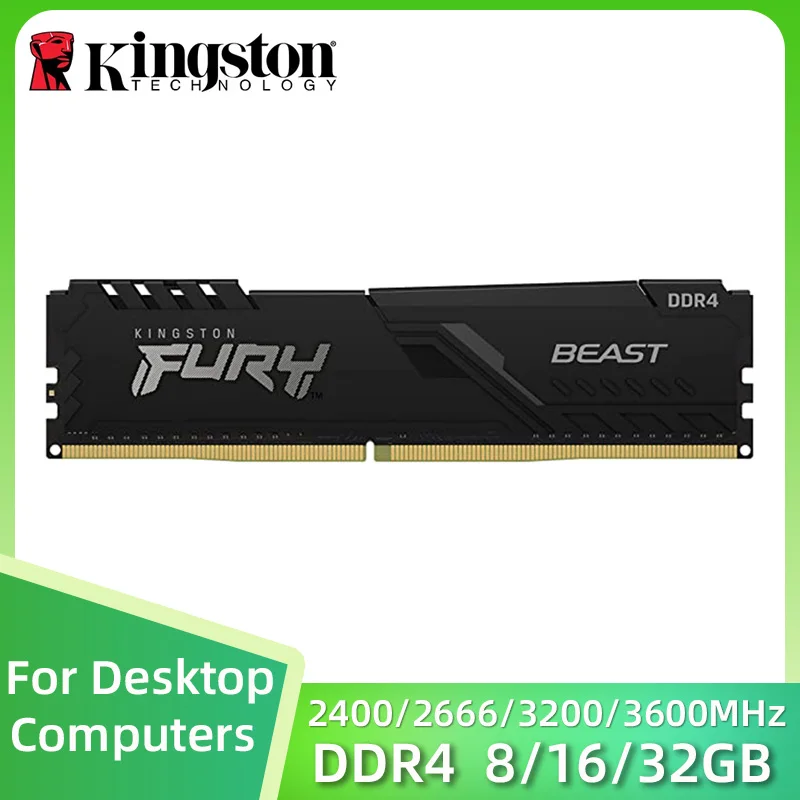 

Kingston FURY Beast DDR4 8GB 16GB 32GB 2400MHz 2666MHz 3200MHz 3600MHz Desktop AMD Intel CPU Motherboard for Desktop Memory RAM