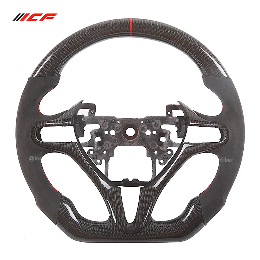 ICF Carbon Fiber Steering Wheel for Honda City Civic Jazz Fit Alcantara Leather Multiple Customized Solutions
