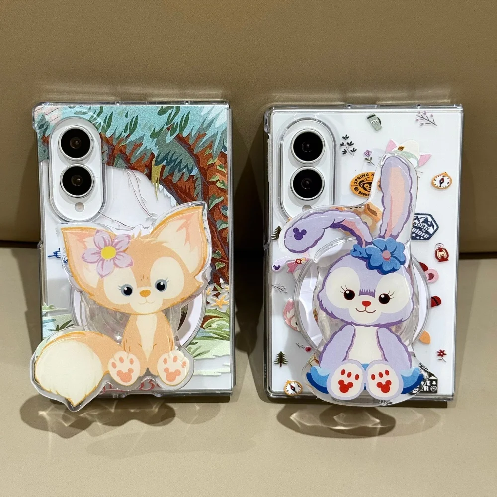 Fashion Cute Cartoon Animal Phone Case for Samsung Galaxy Z Fold 8 Z Fold 8 Ultra Cover With MagSafe Stand Kawaii Shockproof Set