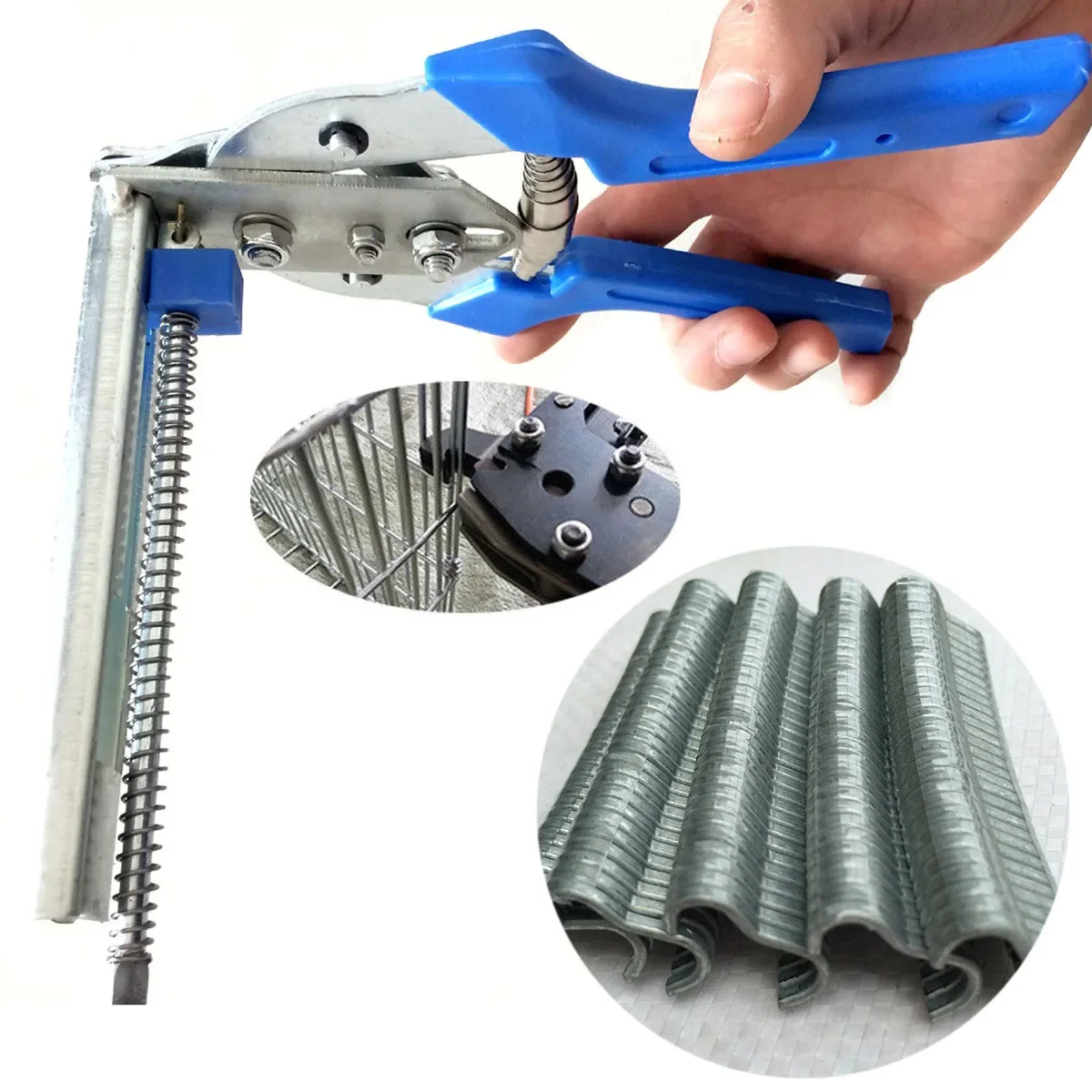 Hog Ring Tang & 600 stks M Clips Nietjes Kip Mesh Kooi Draad Hekwerk Anti-slip Handvat roestvrijstalen Handgereedschap - afbeelding 2