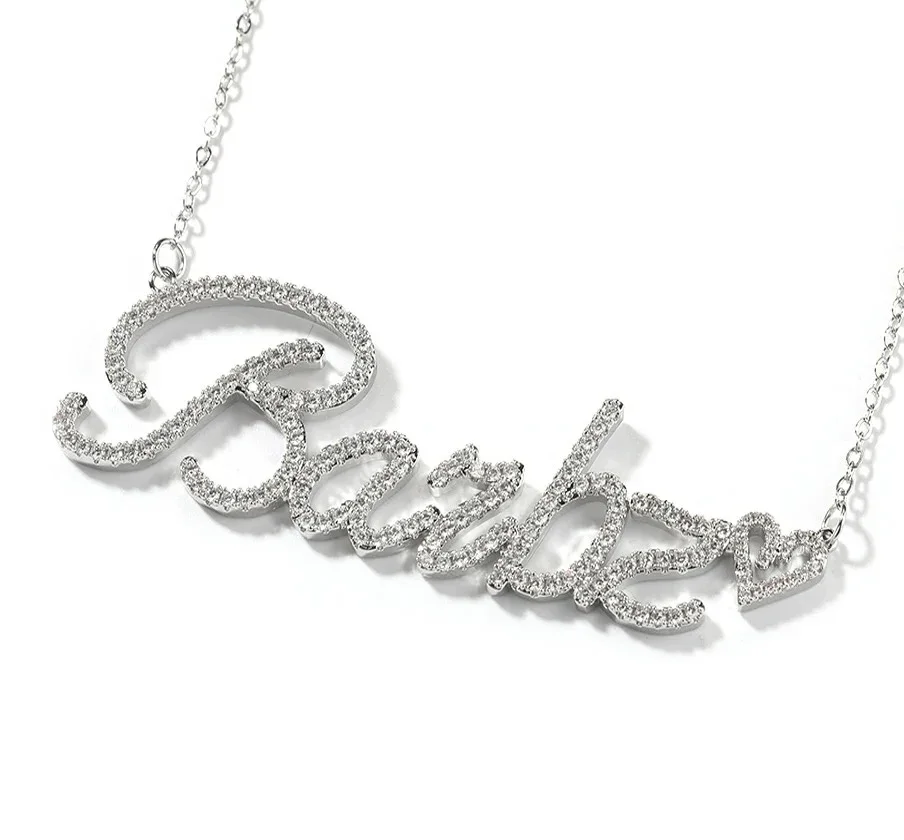 

Customized Diamond Name Necklace Personalized Heart-Shaped Decorative Jewelry Gift for Loved Ones Memorial Daily Wear Wedding
