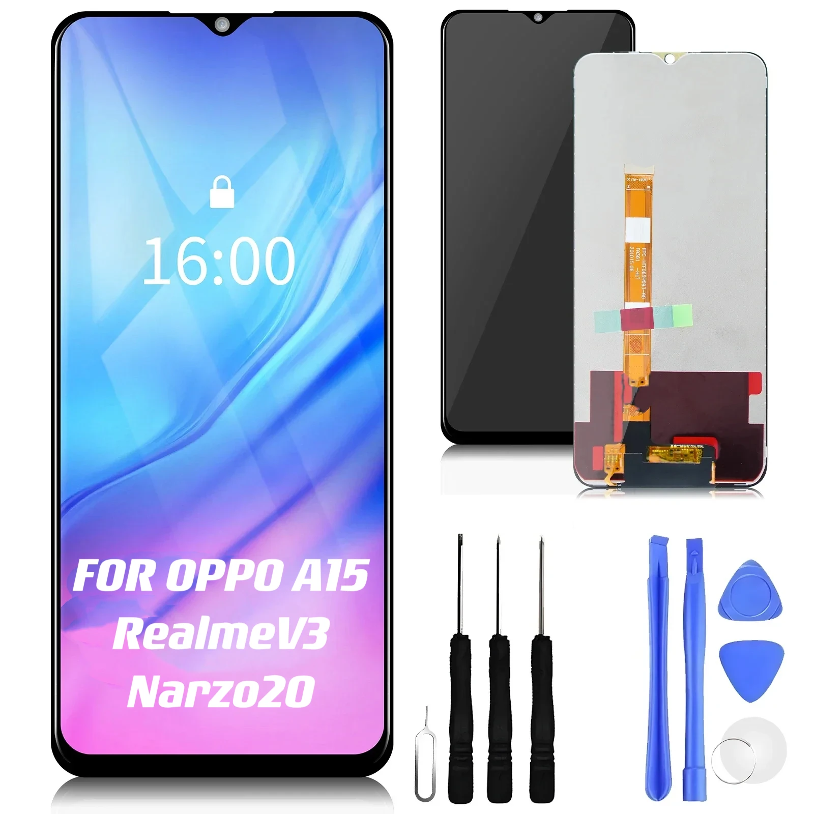 

6.52''Original Digitizer Assembly for oppo A15 A15s Screen replacement RealmeV3 LCD Narzo20 internal and external screen