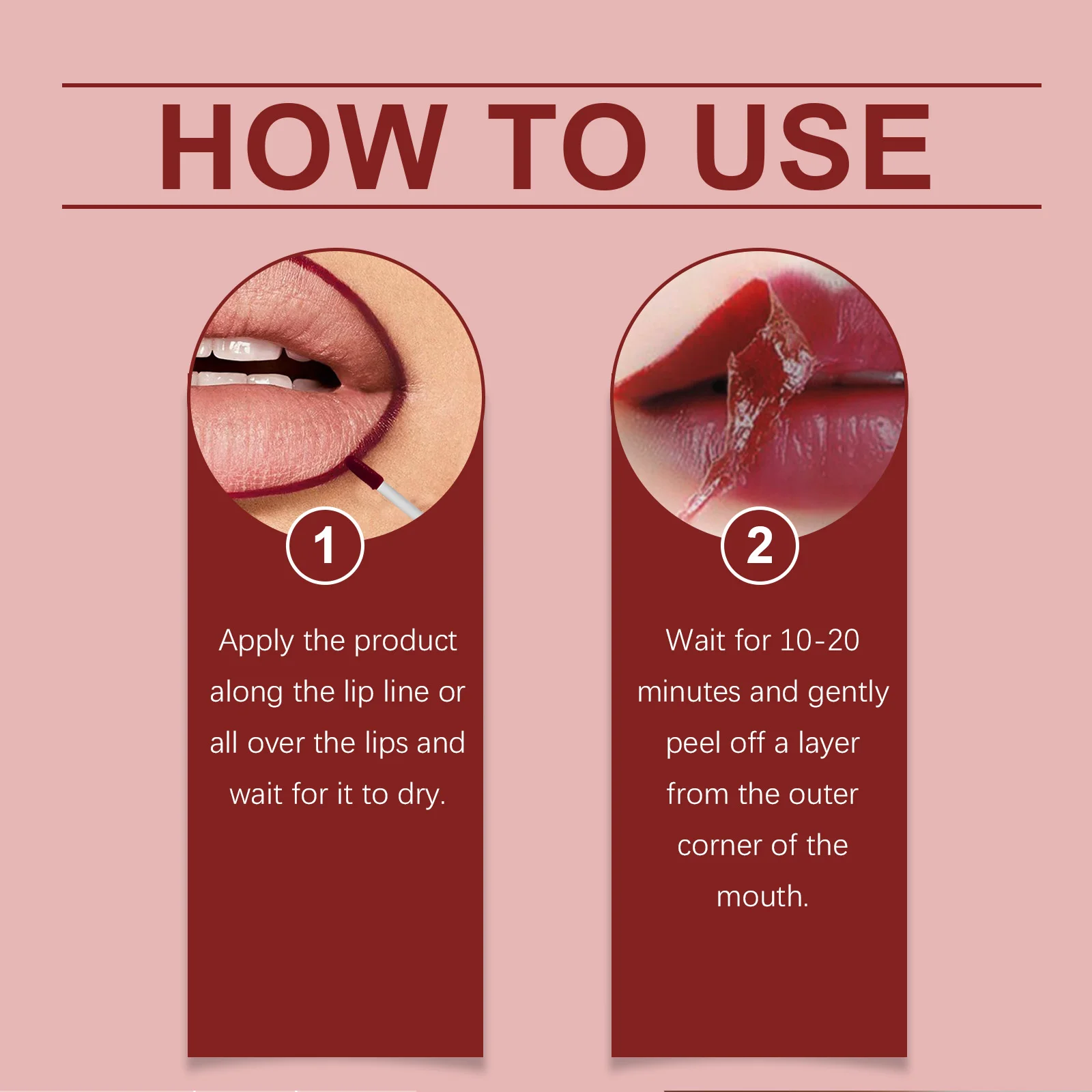 EELHOE-delineador de labios despegable, 2 colores, Color fácil, larga duración, resistente al agua, antiadherente, tatuaje Natural, maquillaje mate, brillo de labios hidratante