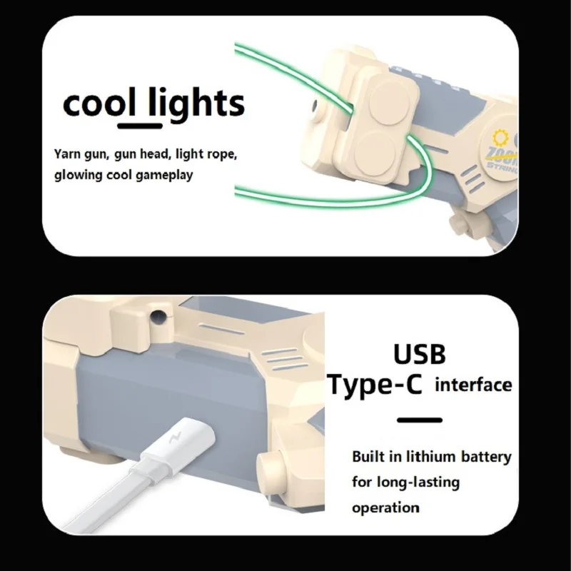 توهج في الظلام سلسلة الناسف عالية السرعة حبل اطلاق النار بندقية للأطفال الكهربائية الجذعية إطلاق لعبة الإجهاد الإغاثة النشاط في الهواء الطلق الهدايا #5