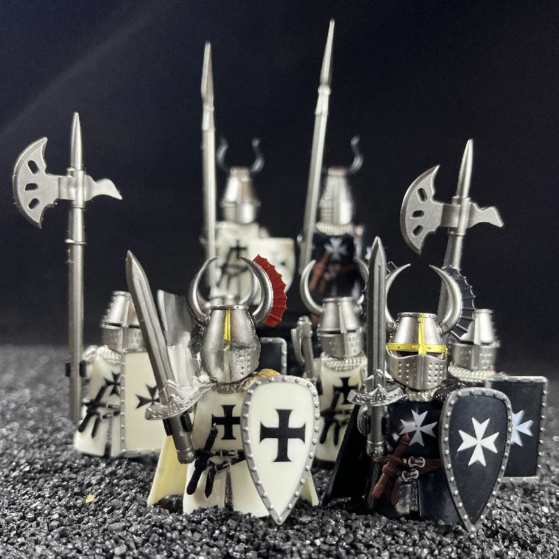 Mittelalter liche Krankenhaus fahrer teu tonische Ritter Bausteine DIY Mini Action Spielzeug Figuren