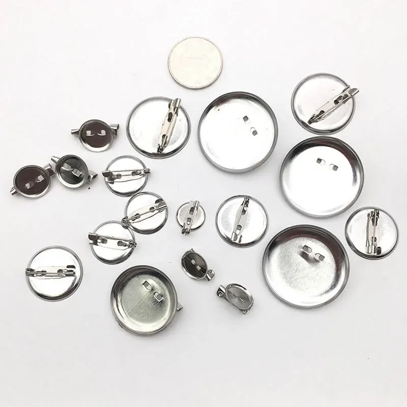 50 sztuk okrągłej podstawy broszki 15 20 25 30 mm Kaboszonowe półfabrykaty z bezpieczną broszką z powrotem do tworzenia biżuterii Diy Broszki Akcesoria — zdjęcie 2