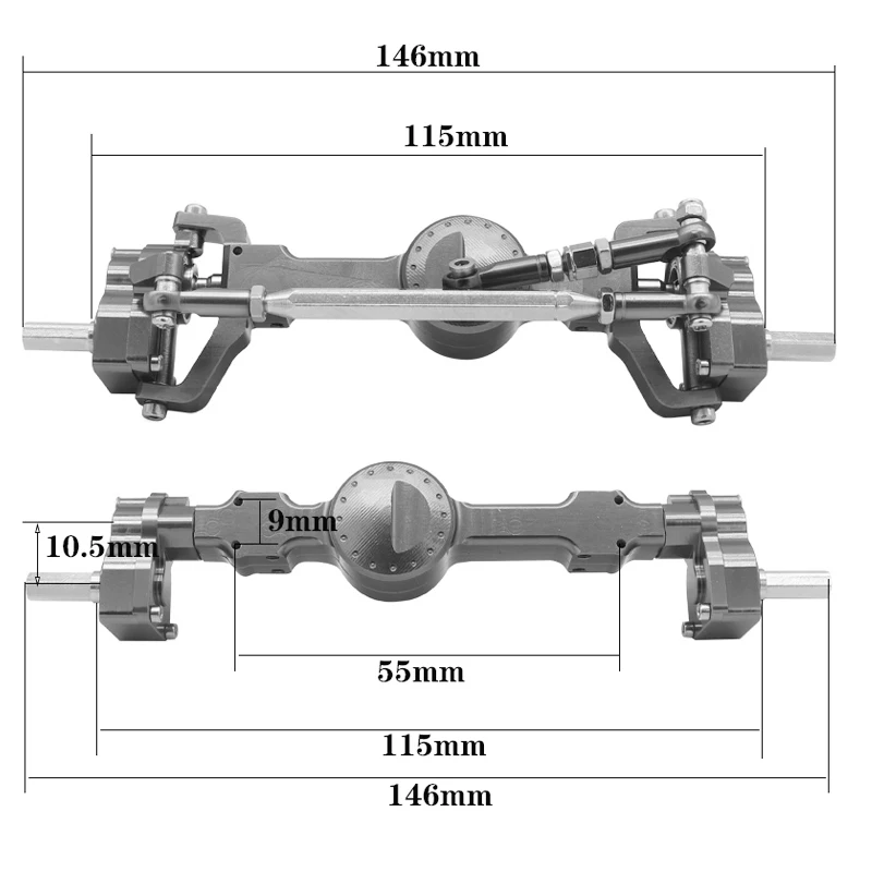 Remote Control Car Aluminum Alloy CNC Anodized Metal Front Door Rear Axle Suitable for 1/12 MN MN99S MN98 D90 D91 D99 D99S MN90