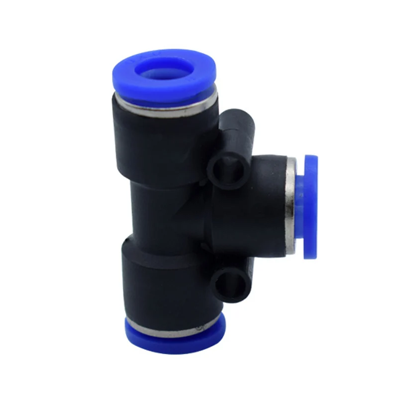 PE-4 6 8 10 12 14 16mm Pneumatic Fittings Gas Pipe Connector Plastic Quick Plug T-shaped Three way Tee Joint Air Water Hose Tube