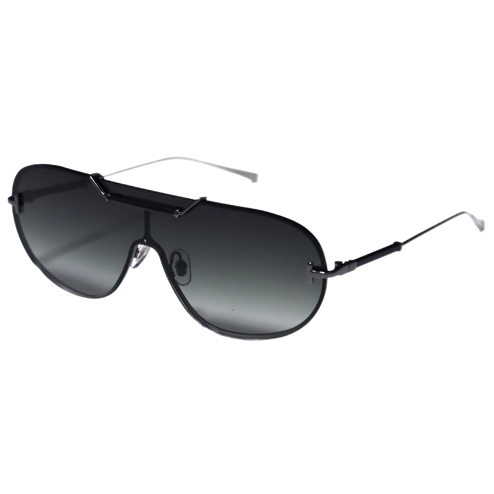 Luxury Design Vintage Pilot Sunglasses For Men Classic Oversized One-piece Lens Alloy Frame Gradient Sun Glasses Driving Shades