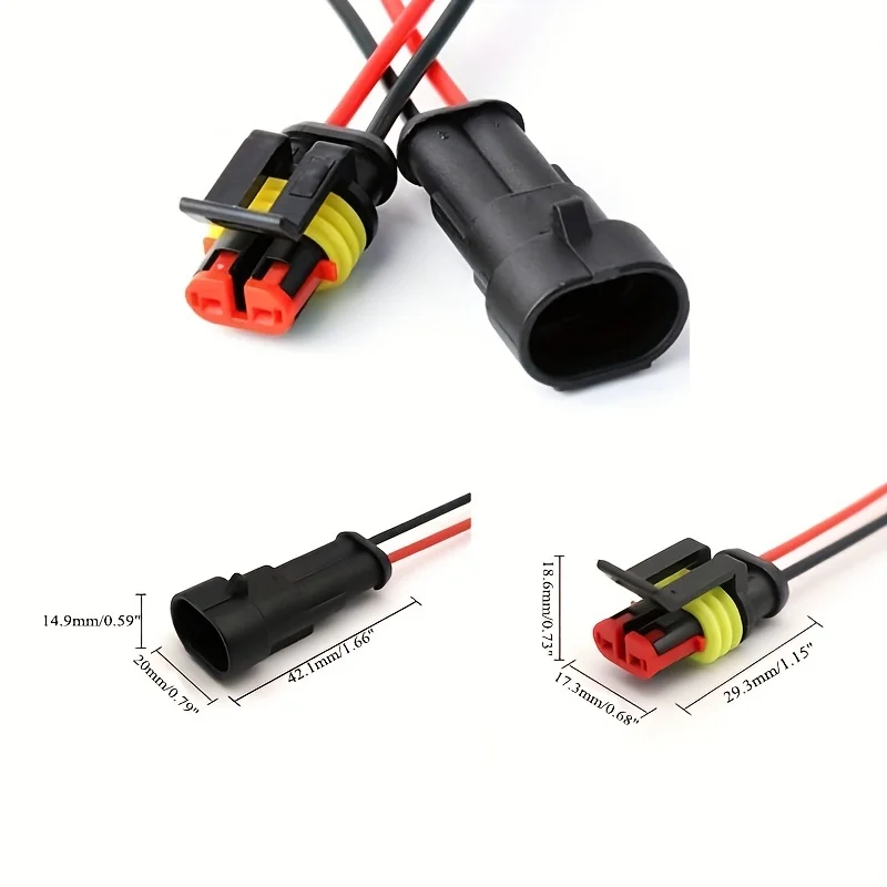 10PCS 2 Pin Way Electrical Wire Connector, 18AWG Male Female Plug Socket, Quick Disconnect Wire Connectors for Car, Truck