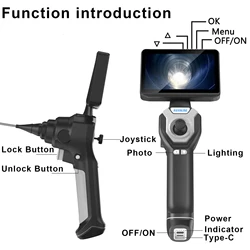 4/6mm 1080P Automotive Rotary Industrial Video Endoscope Boroscope With Articulation Inspection Tools Camera Rotation Endoscope