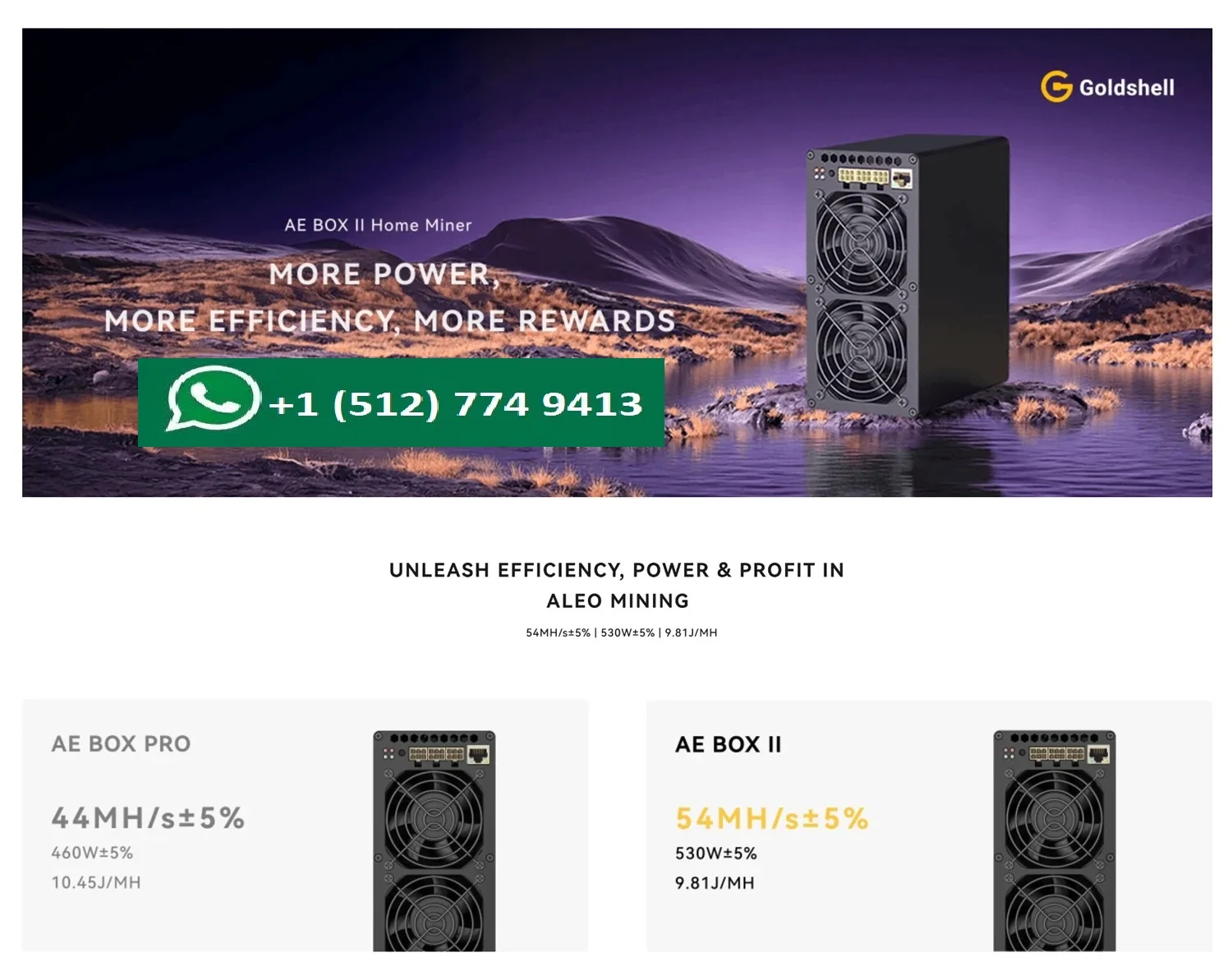 New Goldshell AE-BOX II 54Mh/s 530W Aleo Coin Miner Algorithm zkSNARK Home Mining Silent AE BOX 2 ALEO Asic Miner with PSU